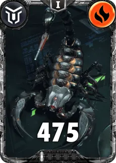 Carte saison 2 mantris commune Cyber Scorpion standard rang 1 animation de niveau 1 element Feu cross the ages