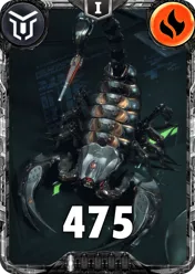 Carte saison 2 mantris commune Cyber Scorpion standard rang 1 animation de niveau 1 element Feu cross the ages