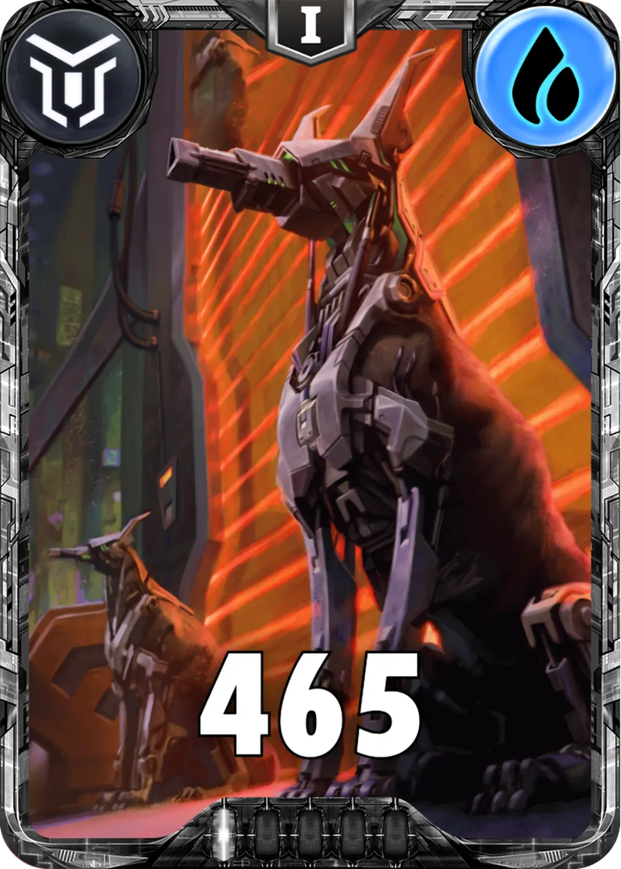 Carte saison 2 mantris commune Dog Robot standard rang 1 animation de niveau 1 element Eau cross the ages