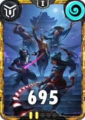 Carte saison 2 mantris Mythique Sassaki et Ses Disciples alternative combo rang 5 grace C animation de niveau 1 element Air