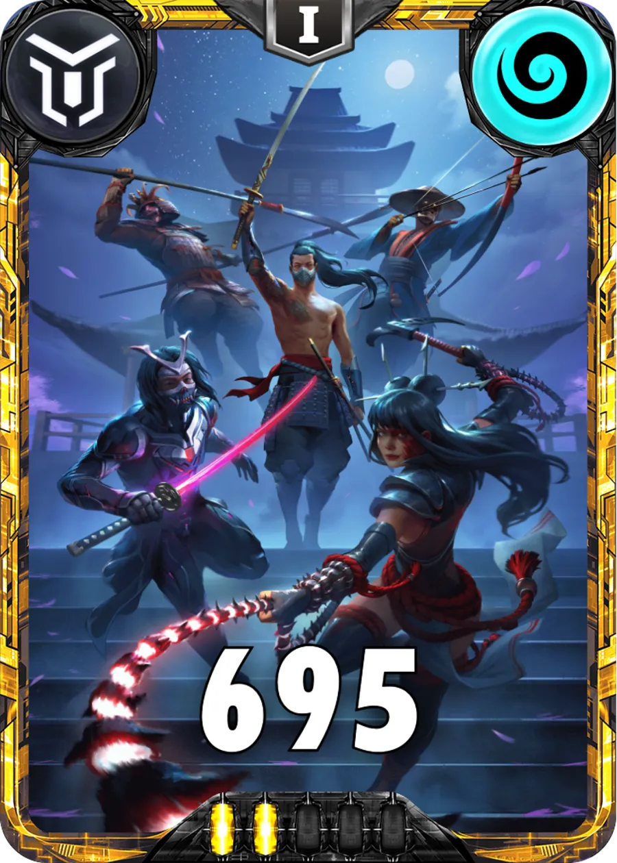Carte saison 2 mantris Mythique Sassaki et Ses Disciples alternative combo rang 5 grace C animation de niveau 1 element Air