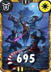Carte saison 2 mantris Mythique Sassaki et Ses Disciples alternative combo rang 5 grace C animation de niveau 1 element Lumière