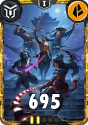Carte saison 2 mantris Mythique Sassaki et Ses Disciples alternative combo rang 5 grace C animation de niveau 1 element Terre