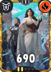 Carte saison 2 mantris Mythique Shakti et Kora alternative combo rang 5 grace C animation de niveau 1 element Feu