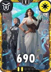 Carte saison 2 mantris Mythique Shakti et Kora alternative combo rang 5 grace C animation de niveau 1 element Lumière