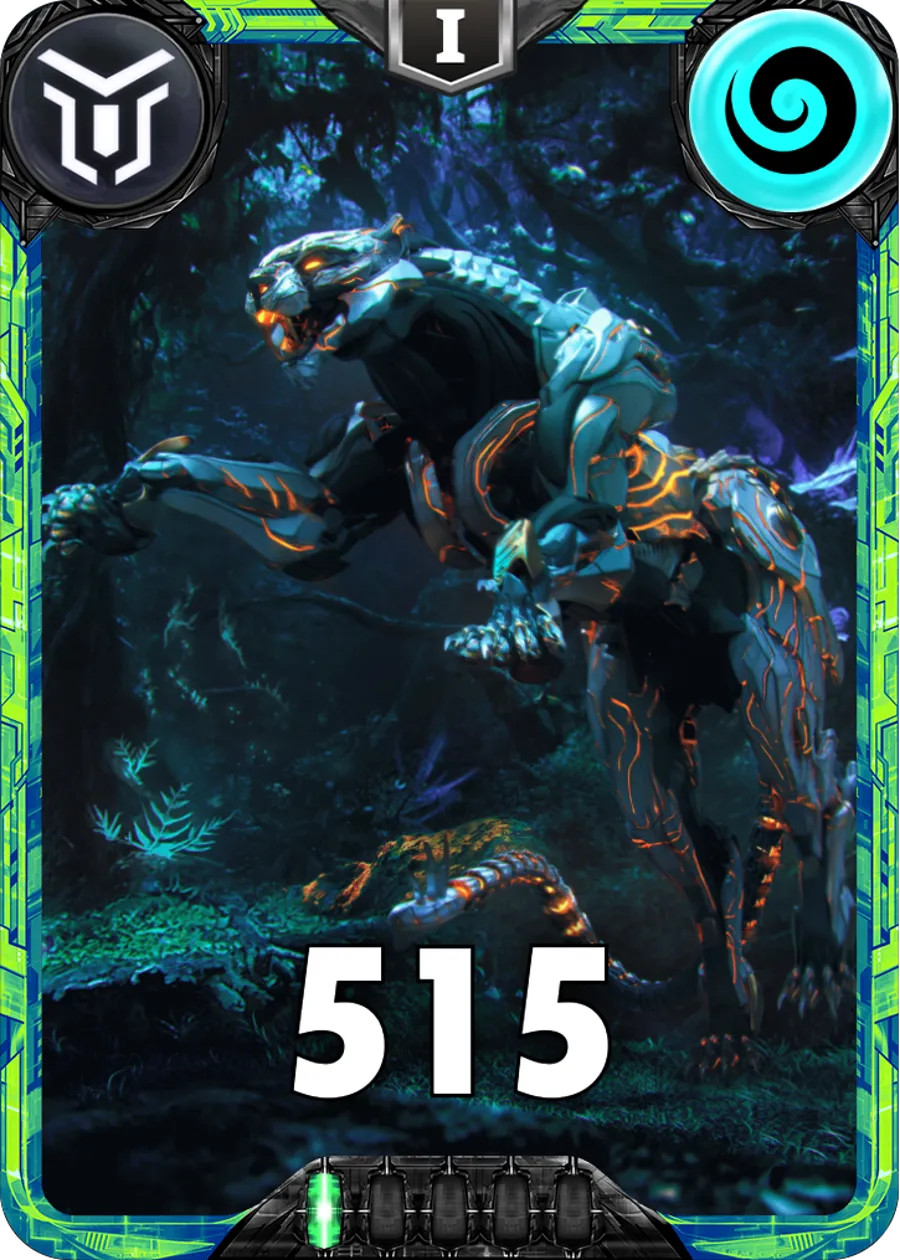Carte saison 2 mantris peu commune Tiger Robot standard rang 1 animation de niveau 1 element Air cross the ages