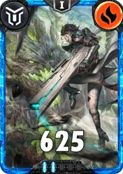 Carte saison 2 mantris rare Hilde alternative rang 5 grade C animation de niveau 1 element Feu cross the ages