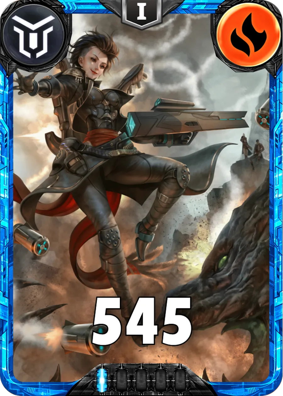 Carte saison 2 mantris rare Hilde standard rang 1 animation de niveau 1 element Feu cross the ages